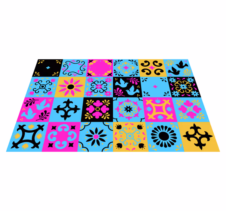 Colorful pattern mosaic mosaic vinyl rug - TenStickers