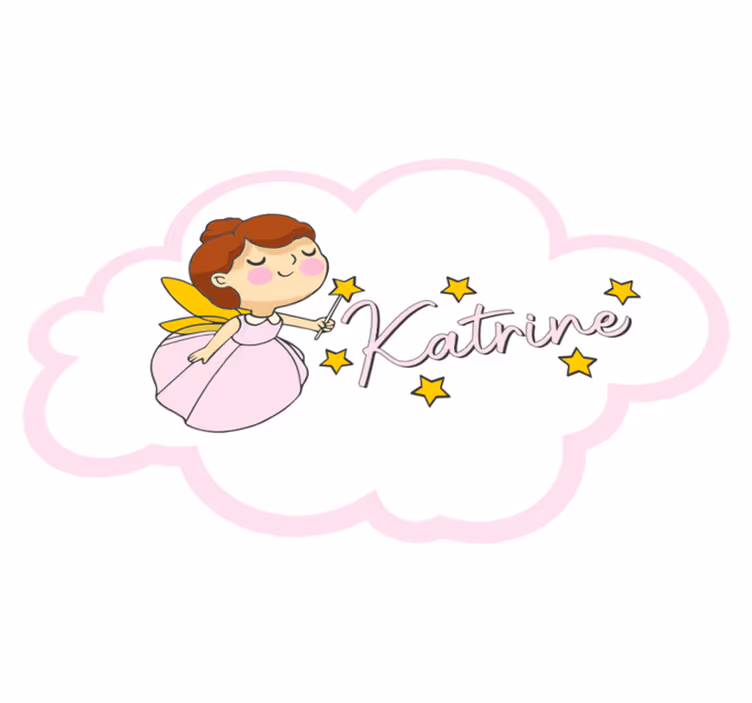 Fairy magic with name nursery vinyl rug - TenStickers
