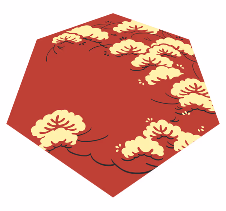 Cloud floral pattern floral vinyl rug - TenStickers