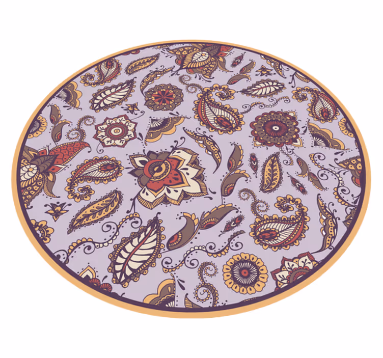 Elaborate botanical motifs floral vinyl rug - TenStickers