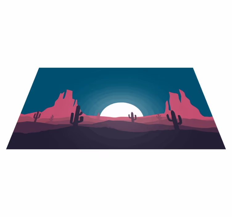 Desert sunset scene nature vinyl rug - TenStickers