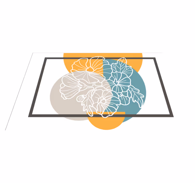 Floral vinyl rug modern floral touch - TenStickers