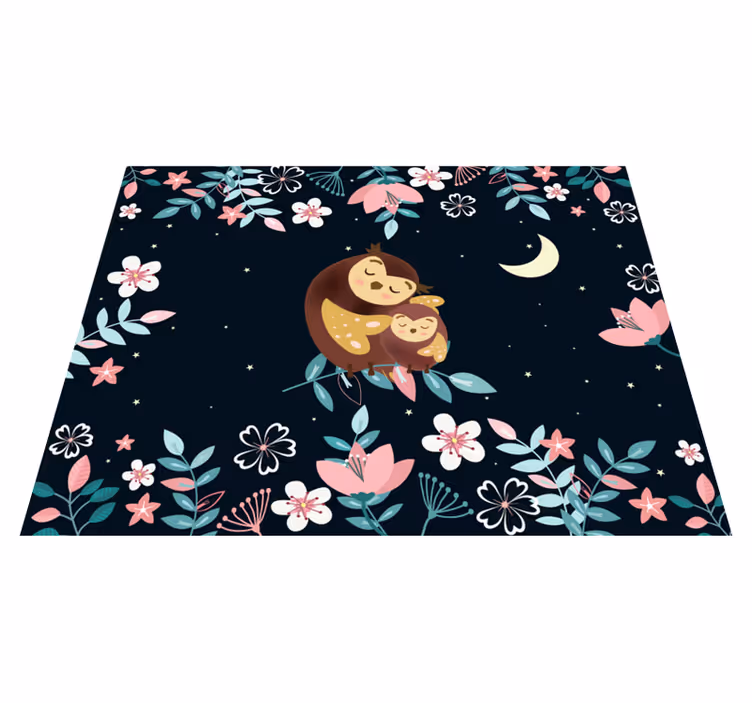 Mama Owl Love animal vinyl rug - TenStickers