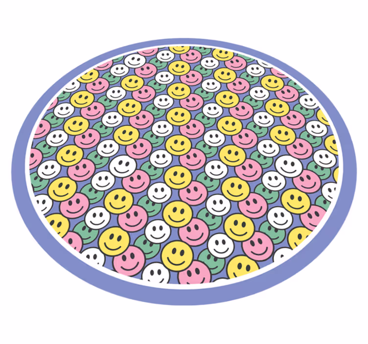 Happy Smiley Faces kids vinyl rug - TenStickers