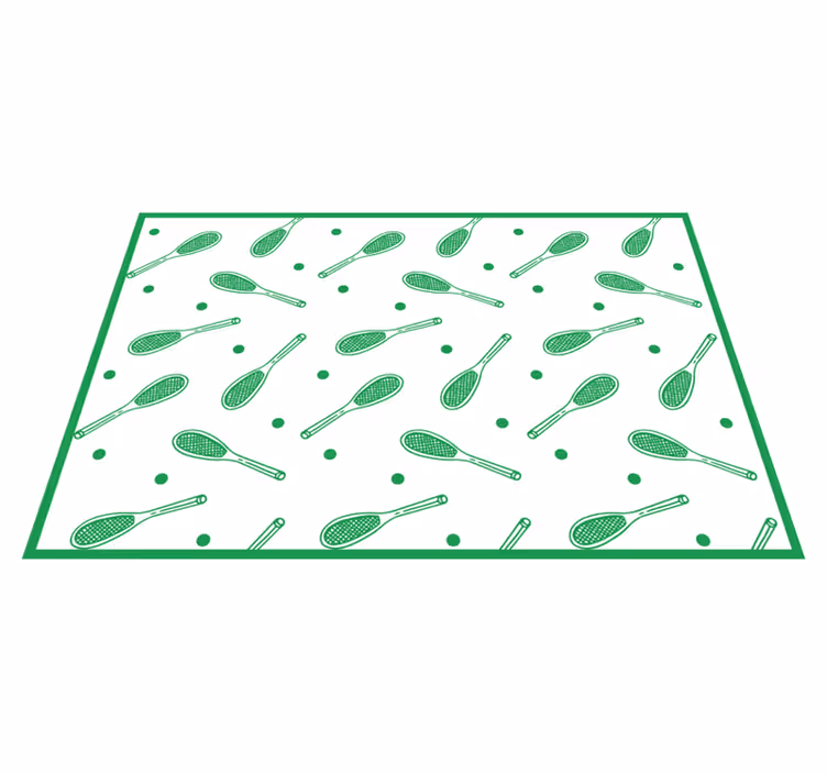 Kids vinyl rug tennis racket design - TenStickers
