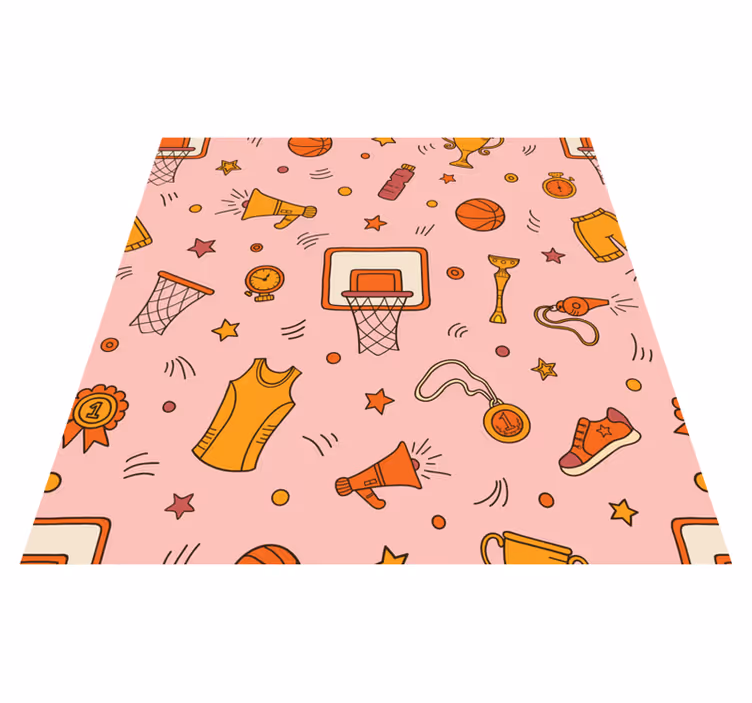 Sporty Fun Elements game vinyl rug - TenStickers