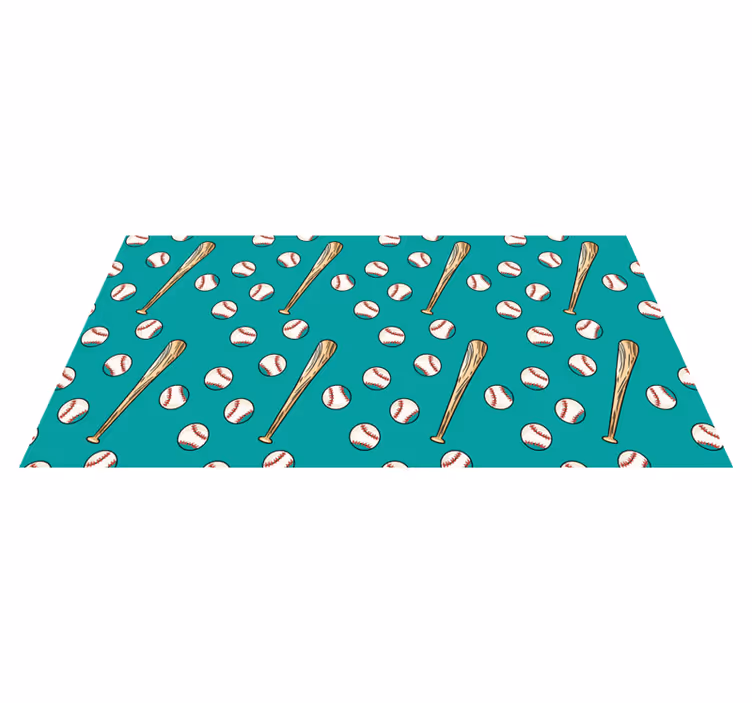 Baseball Pattern Fun game vinyl rug - TenStickers