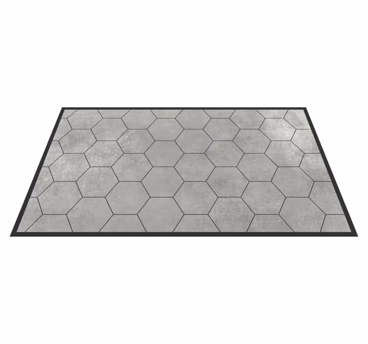 Grey stone texture hexagons  tile carpet - TenStickers