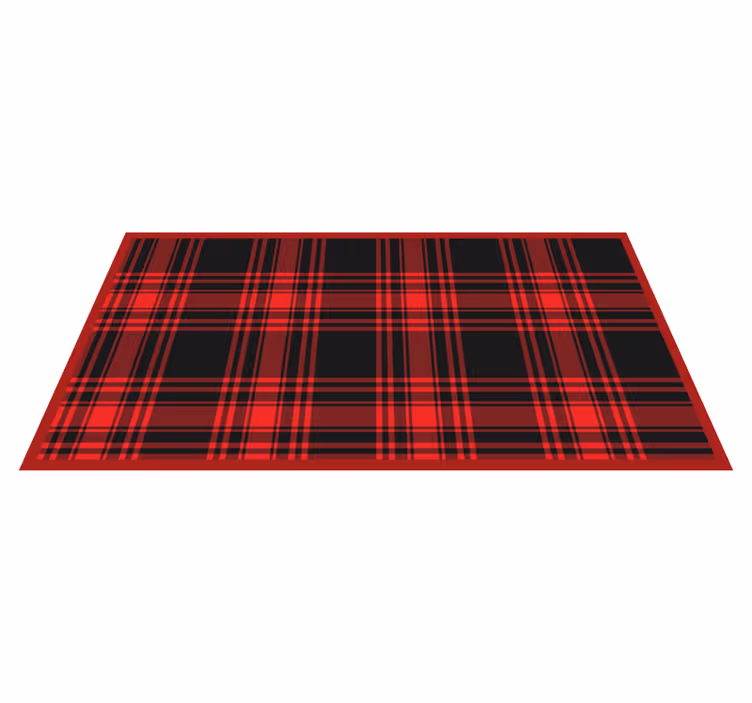 Menzies tartan black red kitchen floor tiles - TenStickers