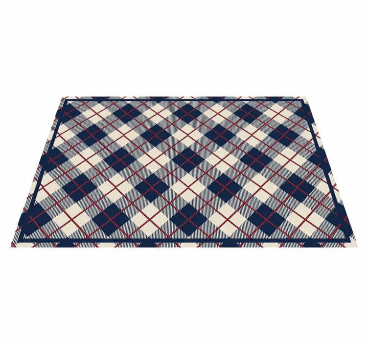 Classic scotland check pattern living room rug - TenStickers