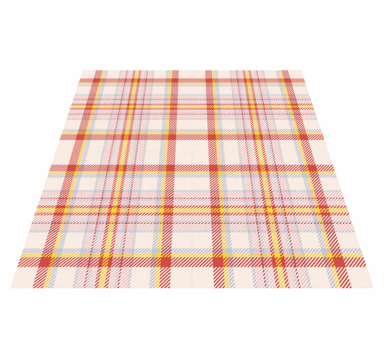 Plaid Motif Style striped vinyl rug - TenStickers