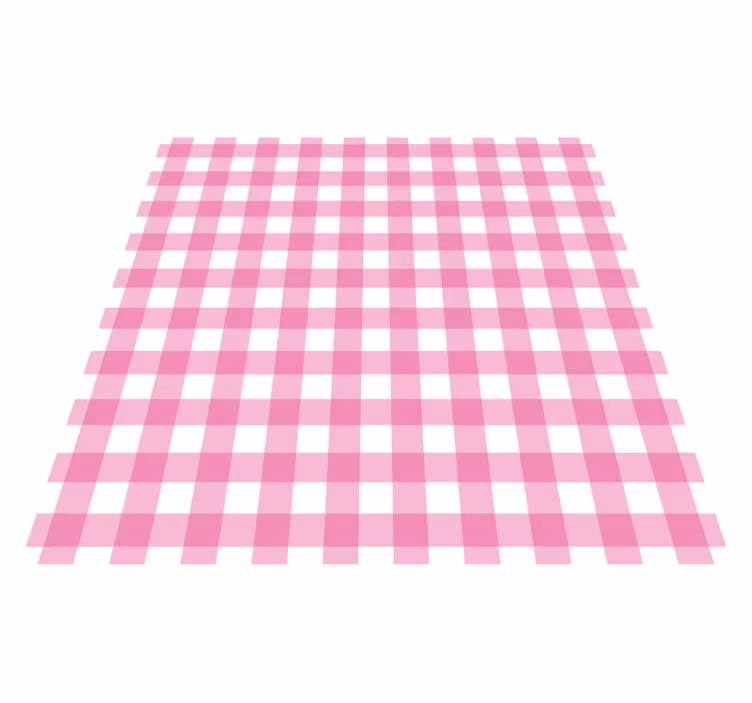 Pink Checkered Motif striped vinyl rug - TenStickers