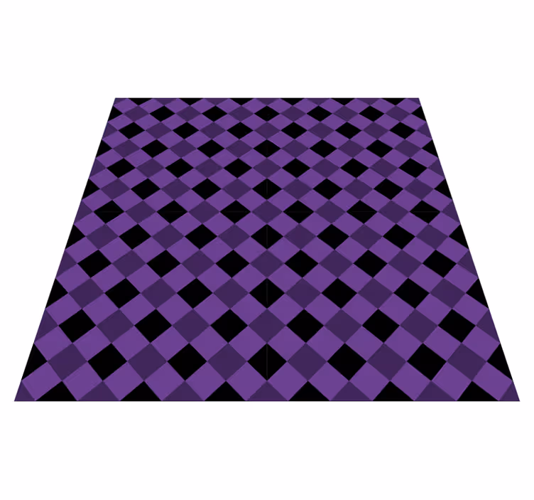 Purple Checker Pattern geometric vinyl rug - TenStickers