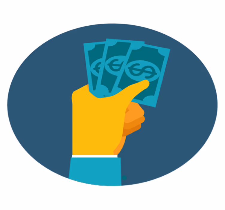 Hand Holding Cash kids vinyl rug - TenStickers