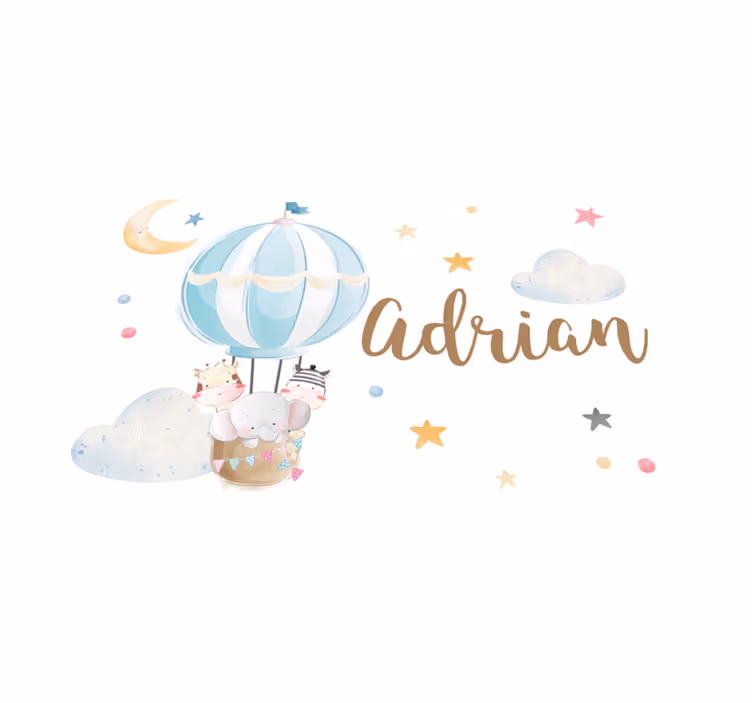 Three animals on balloons with stars custom mat - TenStickers