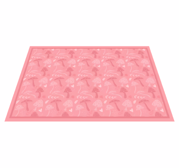 Nature vinyl rug with enchanting mushroom design - TenStickers