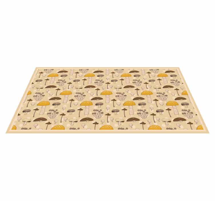 Mushroom Forest Pattern kitchen vinyl rug - TenStickers