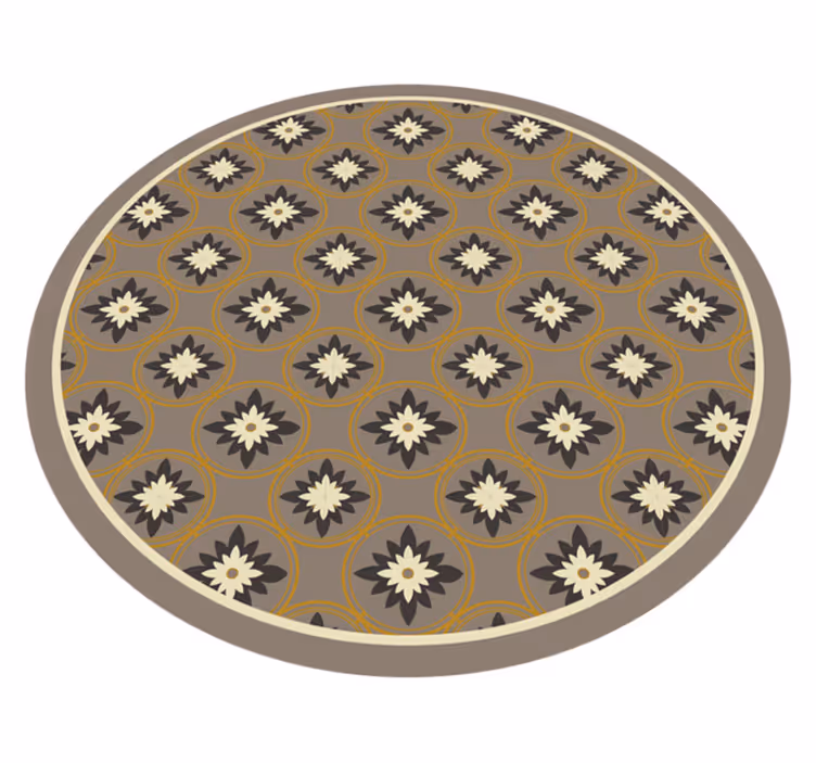 Hydraulic brown cement pattern tile carpet - TenStickers