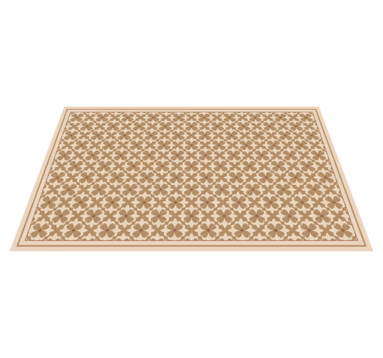 Vintage beige squared pattern kitchen vinyl rug - TenStickers