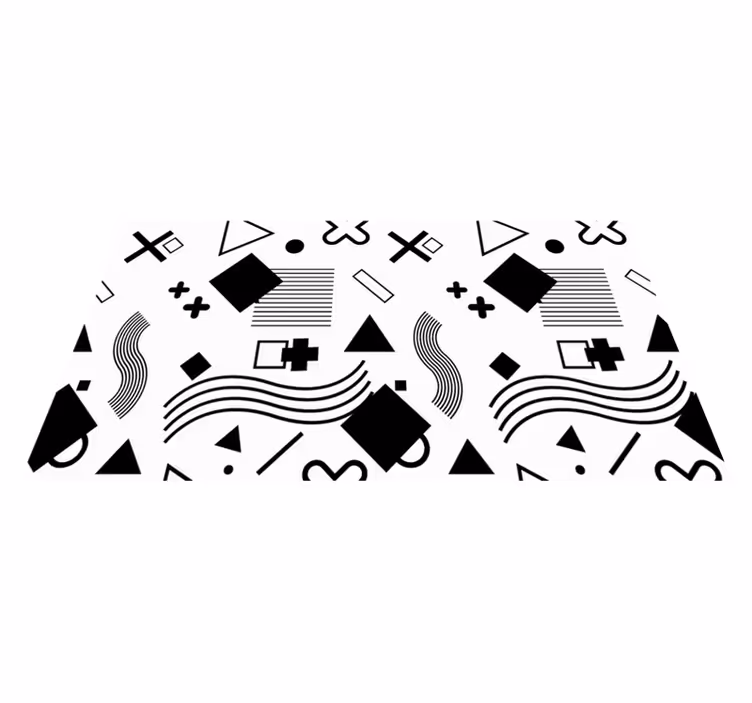 Black Patterns geometric vinyl rug - TenStickers