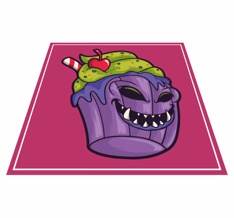 Ravenous Cupcake Monster teen vinyl rug - TenStickers