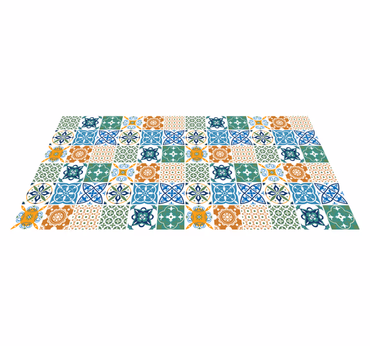 Porcelain colourful pattern kitchen floor tiles - TenStickers