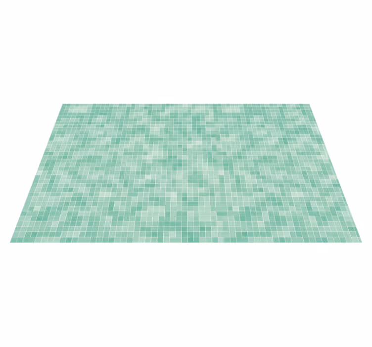 Mint Mosaic Pattern tile vinyl rug - TenStickers