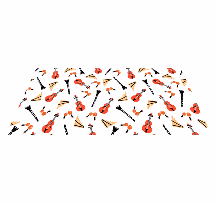 Musical Instrument Pattern kids vinyl rug - TenStickers