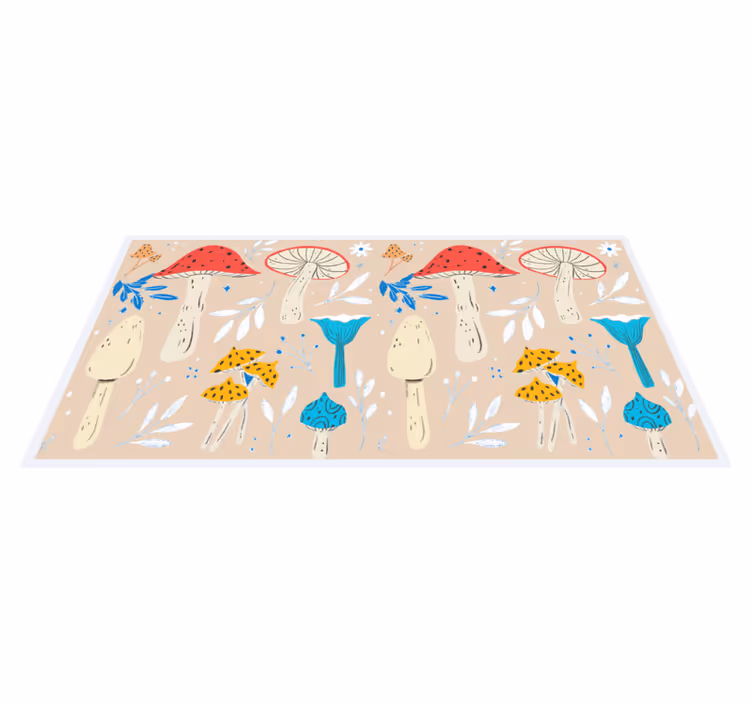 Mushroom Elements nature vinyl rug - TenStickers