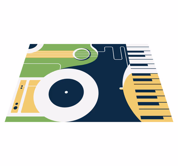 Abstract musical art style living room rug - TenStickers