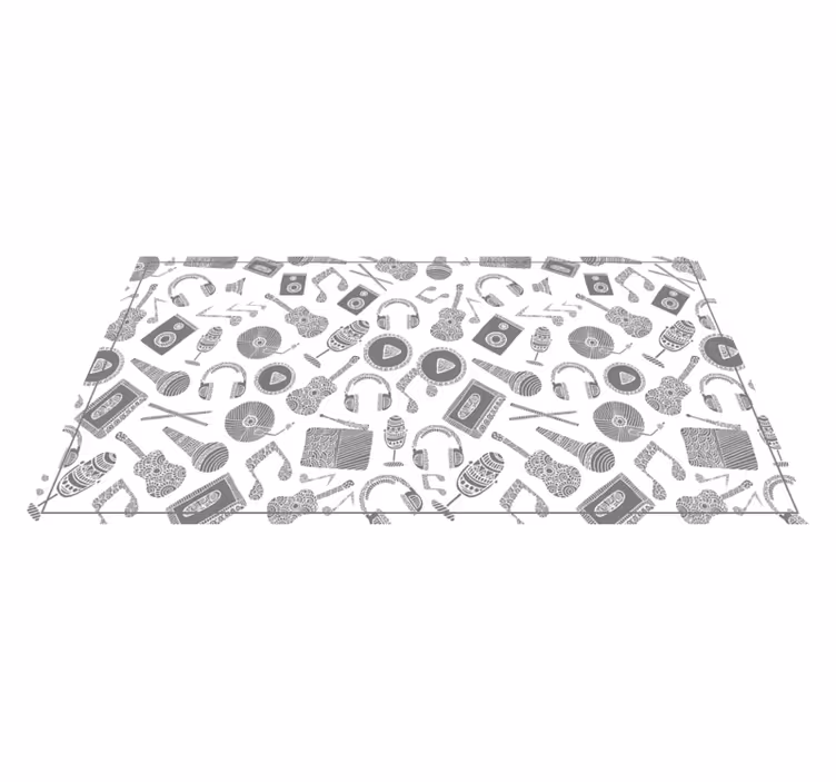 Musical Elements Pattern kids vinyl rug - TenStickers