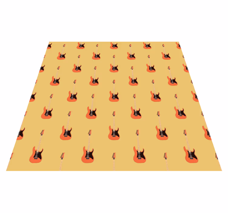 Electric guitar elegant square vinyl rug - TenStickers