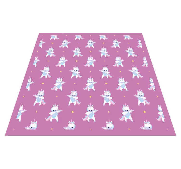 Whimsical Unicorn Motif kids vinyl rug - TenStickers