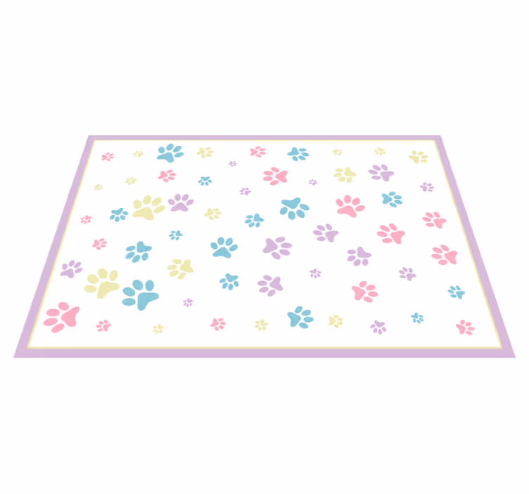 Animal print vinyl rug with paw print design - TenStickers