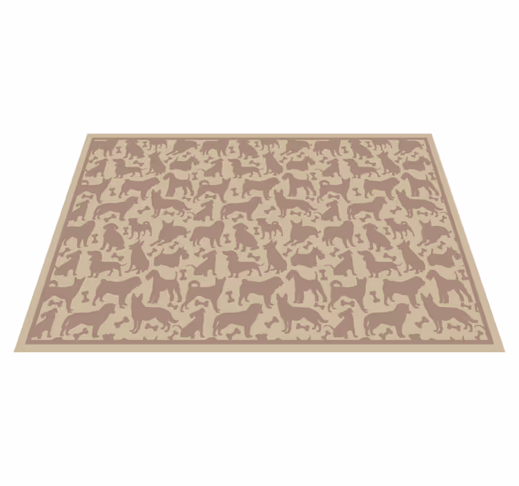 Dog Silhouettes Pattern animal print vinyl rug - TenStickers