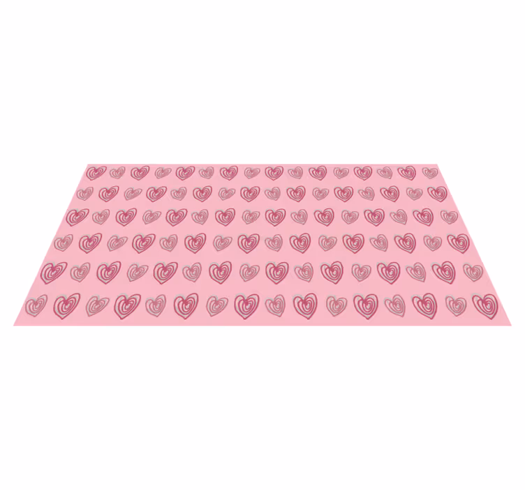 Kids vinyl rug with pink heart doodle pattern - TenStickers