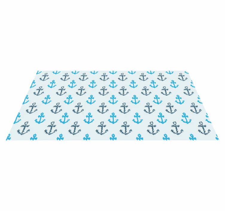 Anchor Pattern bathroom vinyl rug - TenStickers