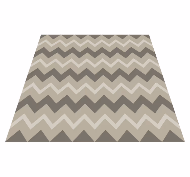 Striped vinyl rug in brown chevron pattern - TenStickers
