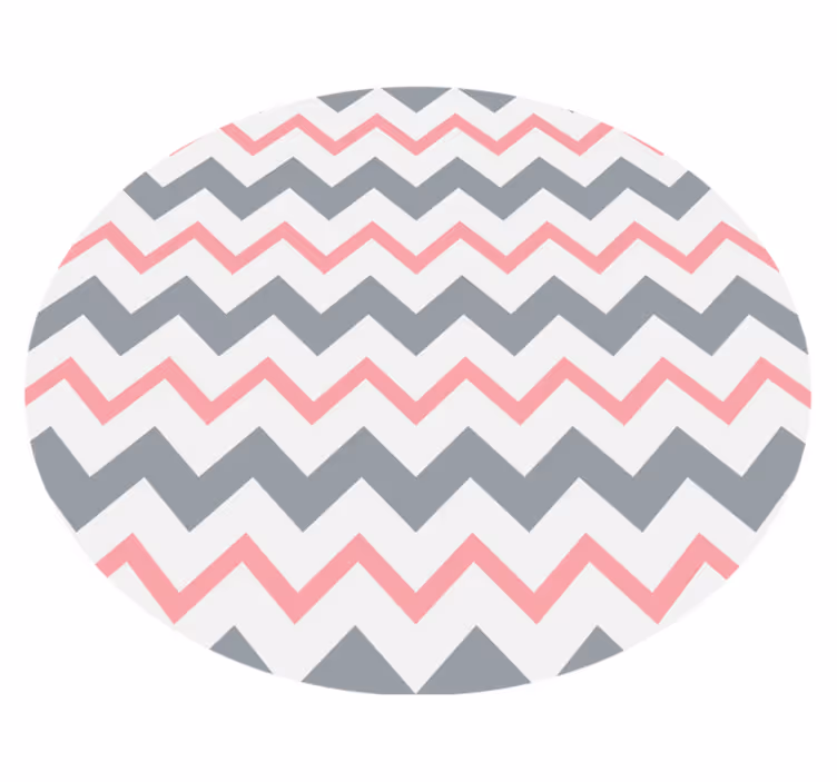 Scandinavian vinyl rug in grey and pink chevron - TenStickers