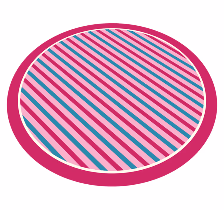 Striped vinyl rug pink and blue vertical - TenStickers