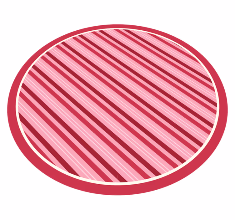 Pink Striped Elegance kids vinyl rug - TenStickers