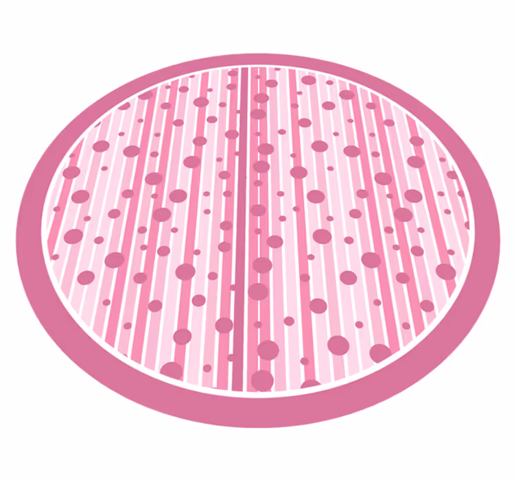 Nursery vinyl rug in pink striped dots - TenStickers