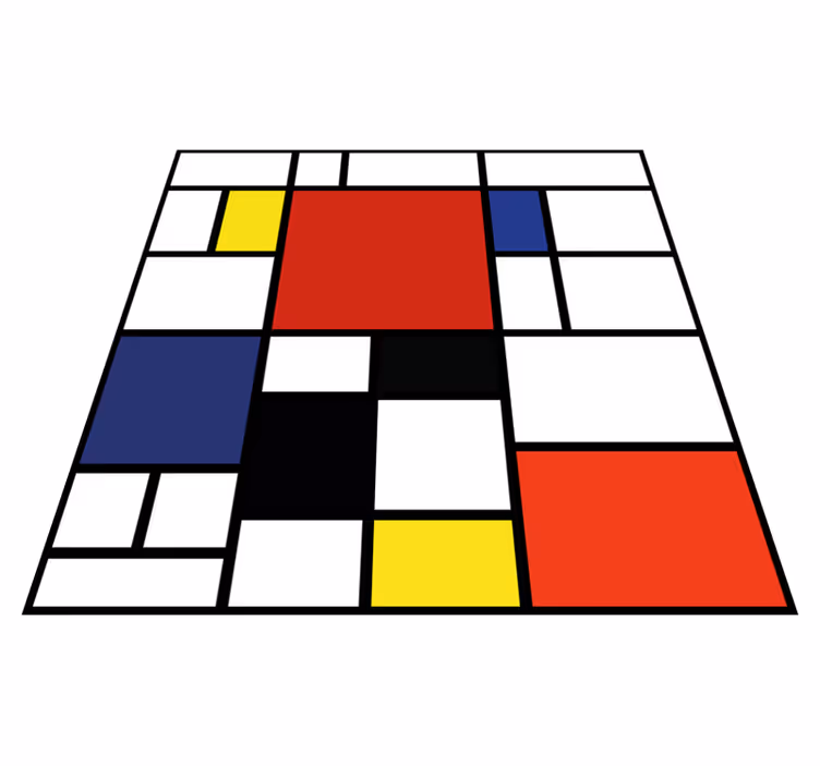 Modern vinyl rug with lively geometric design - TenStickers