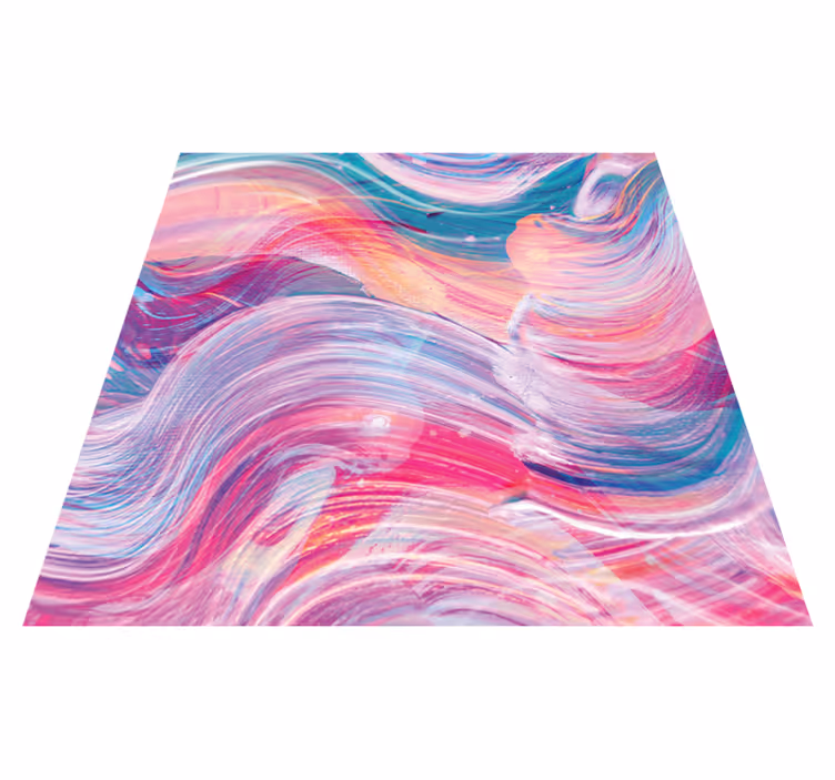 Textured vinyl rug colorful wave swirls - TenStickers