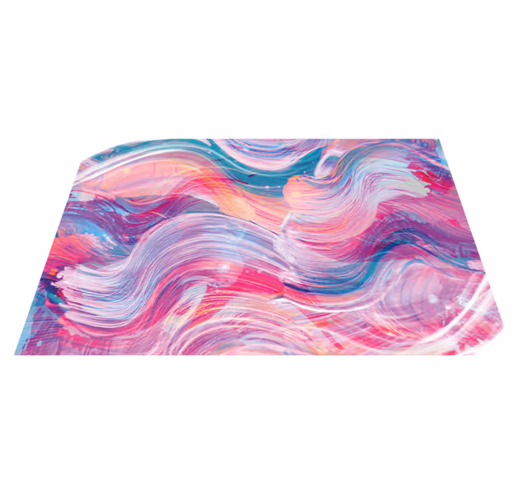 Textured vinyl rug with vibrant abstract curves - TenStickers