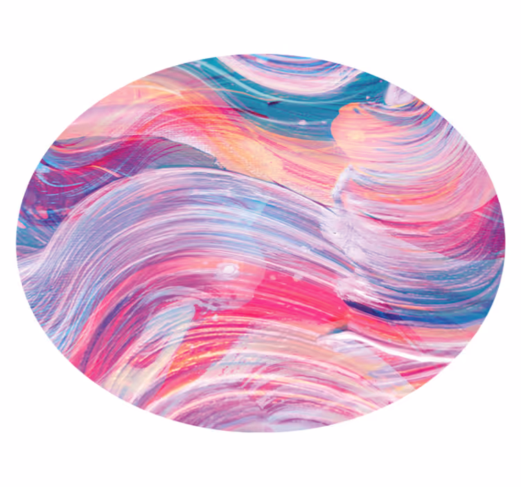 Textured vinyl rug with vibrant swirling waves - TenStickers