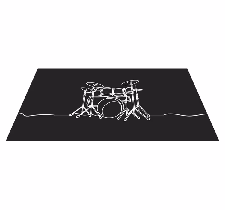 Drum Set Silhouette teen vinyl rug - TenStickers