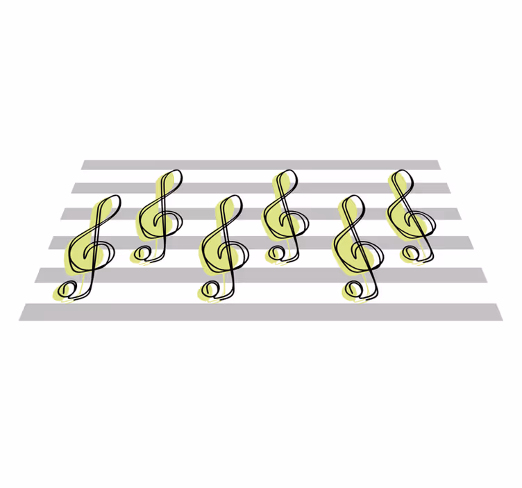 Minimalist music note cute design modern rug - TenStickers