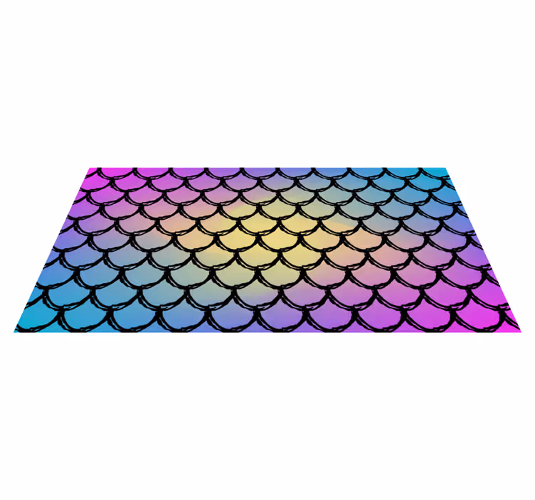 Rectangular vinyl rug with vibrant scales pattern - TenStickers