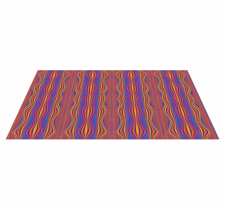 Geometric vinyl rug in lively curved stripes - TenStickers